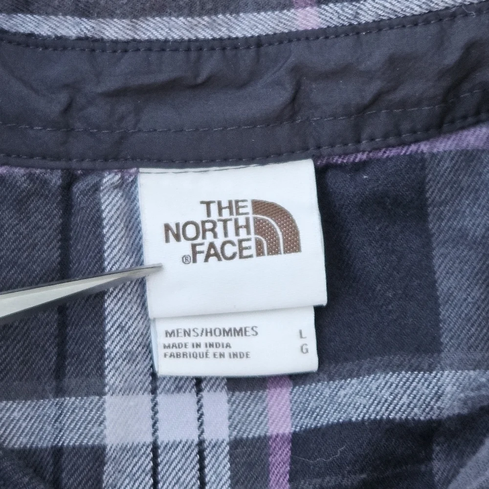 The North Face Arroyo Lightweight Flannel Shirt Black Purple Plaid Men's Large